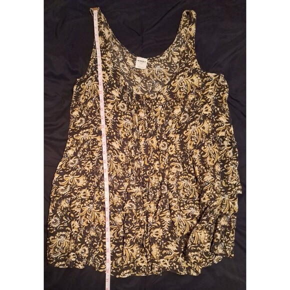 Intimately Free People Yellow & Black Paisley Tiered Ruffle Tank Top Tunic M - Picture 11 of 15